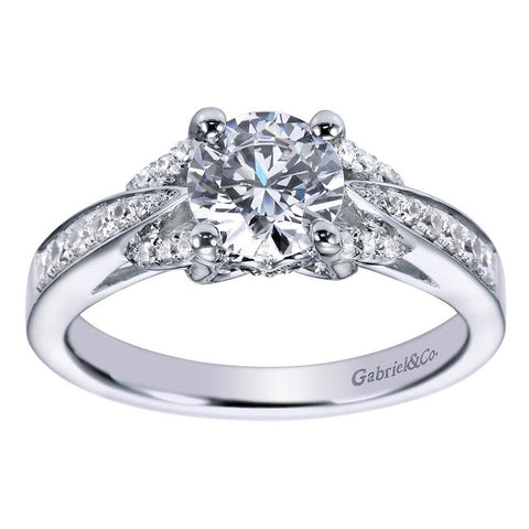 Tapered Pave Design Diamond Engagement Mounting