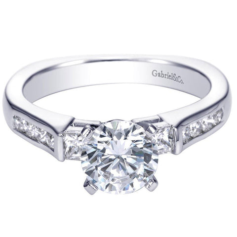 Three Stone Diamond Engagement Channel Set Mounting