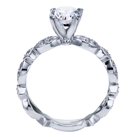 Ladies' Romantic 14k White Gold Diamond Engagement Mounting by Gabriel and Co