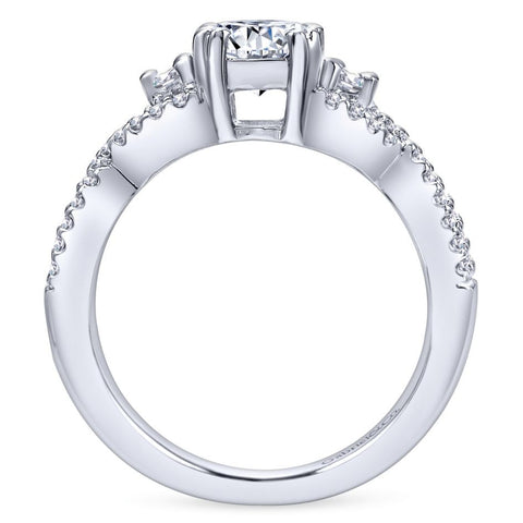 Ladies' Weave 14k White Gold Diamond Engagement Ring by Bridal Jewelry Designer Gabriel and Co