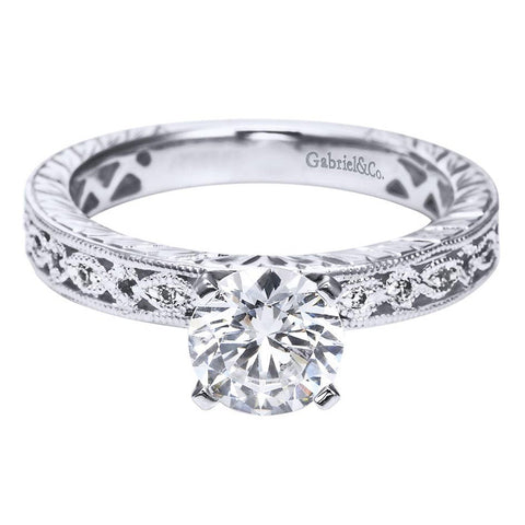 Fancy Tiffany Style Filigree Design Diamond Engagement Mounting